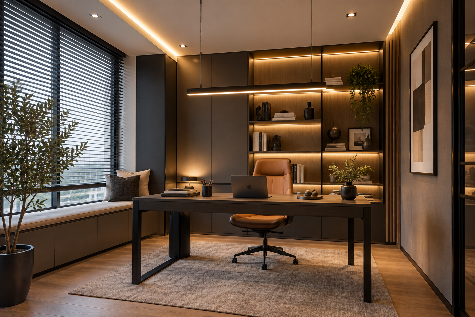 Bright living room lit with LED bulbs