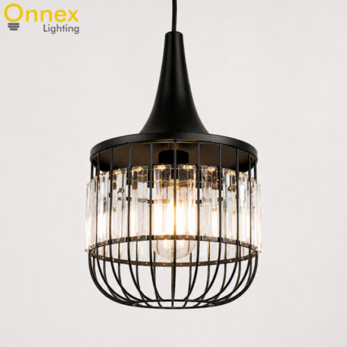 1 Alden Crystal Cage Hanging Light