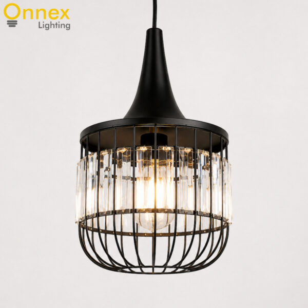 1 Alden Crystal Cage Hanging Light