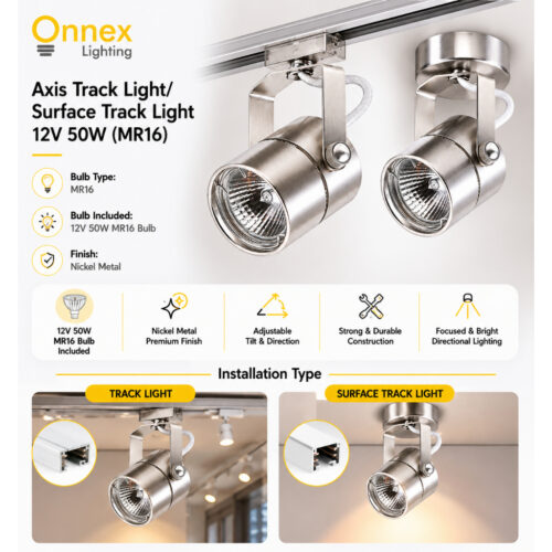 1 Axis Track Light/ Surface Track Light 12V 50W (MR16)