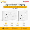 Legrand Galion - 1/2 gang British Standard switched single pole socket outlet - 13A - White