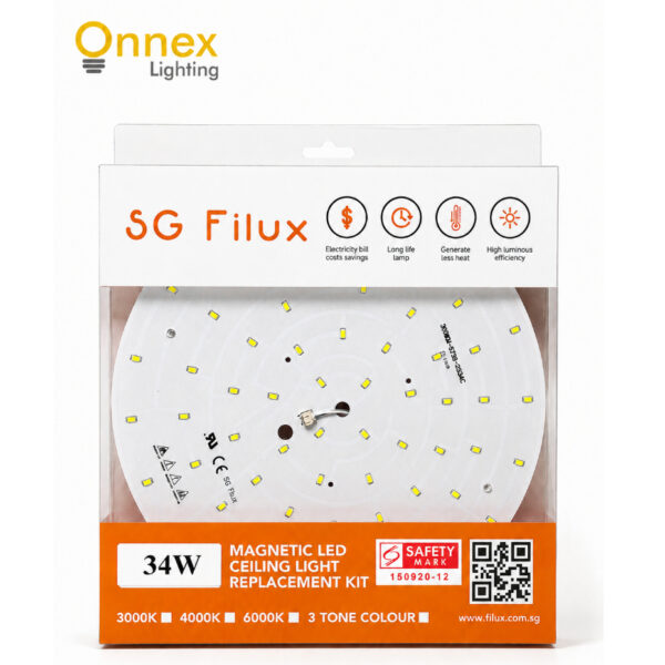 1 SG Filux 34W Magnetic Led Panel (Safety Mark)