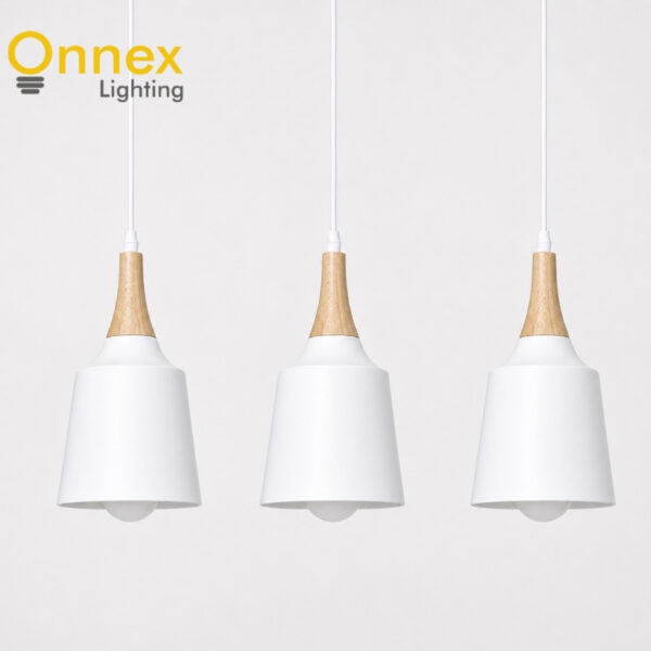 1 Eira Timber Pendant – White