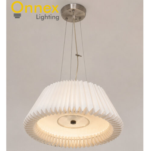 [CLEARANCE] Origami Halo Pendant Light – White Folded Shade