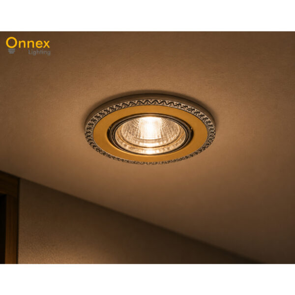 Regalia GU10 Spotlight – Decorative Gold Trim Recessed Downlight