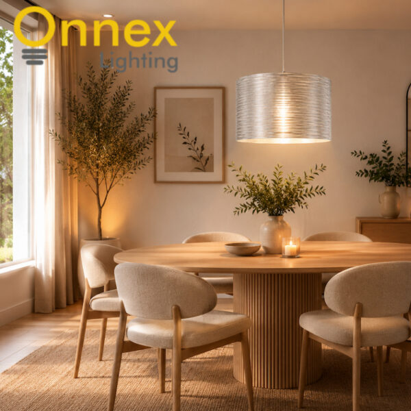 [CLEARANCE] Silver Aura Thread-wrapped pendant light
