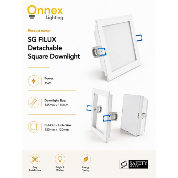 2 SG FILUX Detachable Square Downlight