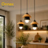 2 Nordic Timber Pendant Light - White / Black