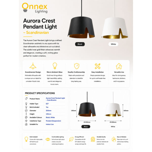 2 Aurora Crest Pendant Light – Scandinavian
