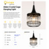 2 Alden Crystal Cage Hanging Light