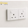 Legrand Mallia Single Pole socket outlet UK Standard Switched 13A - 2 gang - Silver
