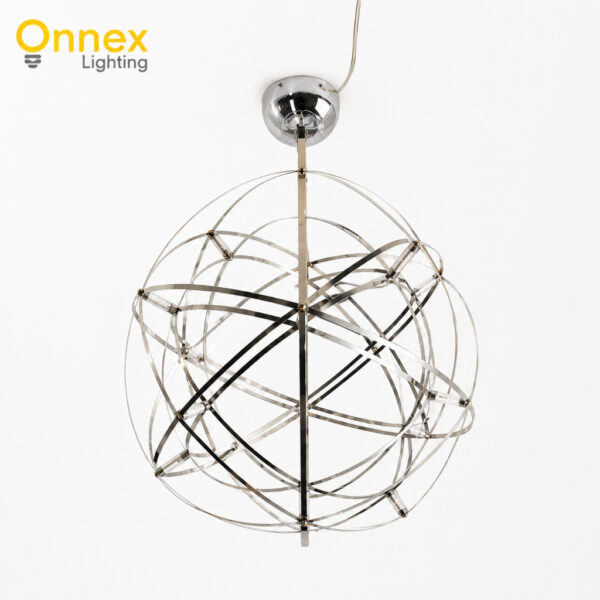 2 Celestia Orbit Pendant Light – Chrome Sphere Design
