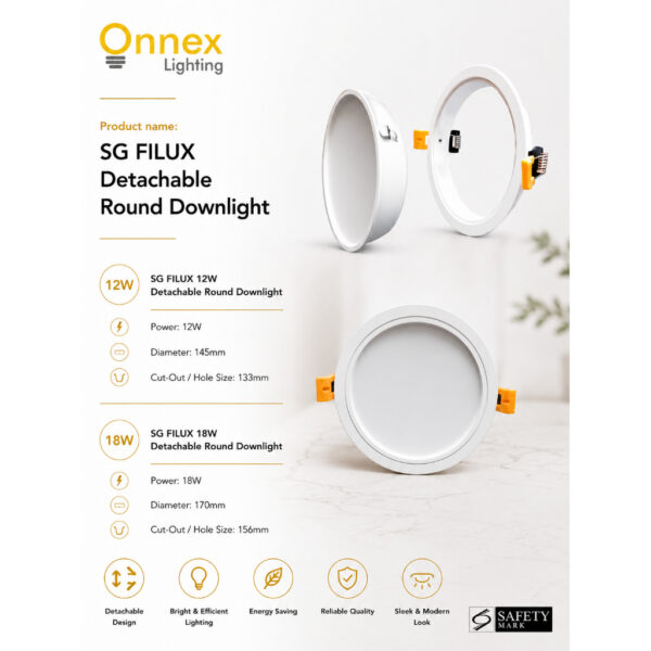 2 SG FILUX Detachable Round Downlight