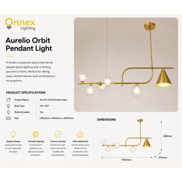 2 Aurelio Orbit Pendant Light