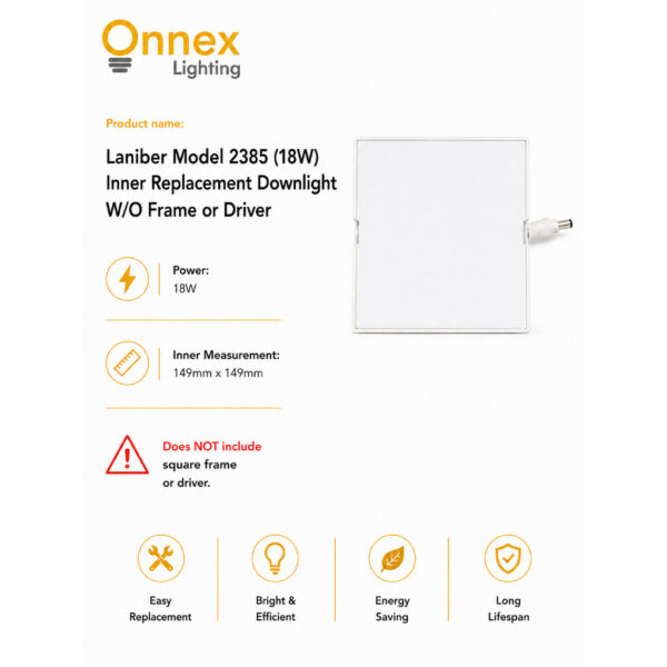 2 Laniber Model 2385 (18W) Inner Downlight (NO Frame & NO Driver Given)