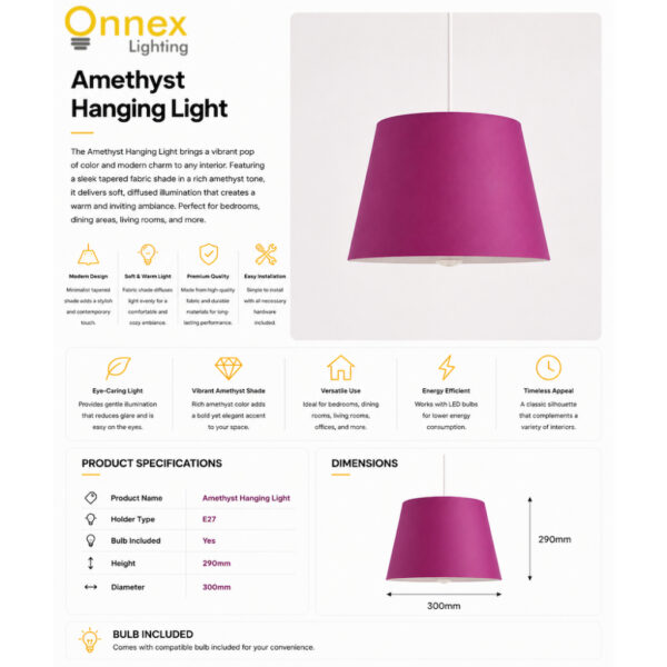 Amethyst hanging light