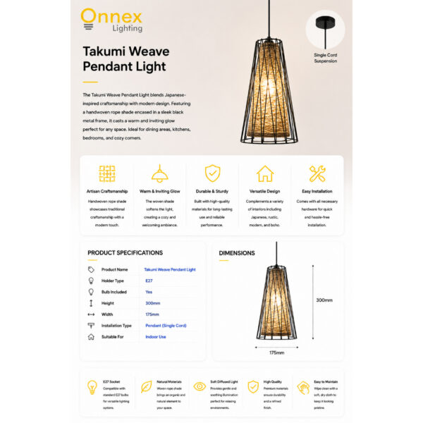 2 Takumi Weave Pendant Light