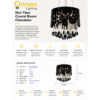 2 Noir Fleur Crystal Bloom Chandelier