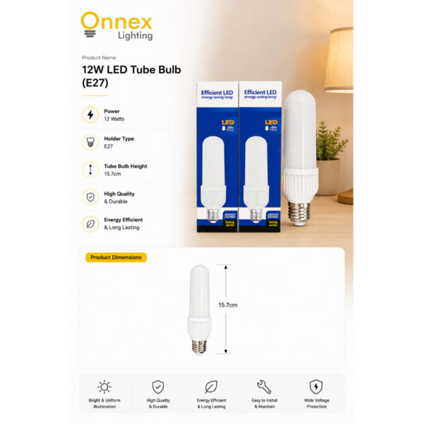 2 12W LED Tube Bulb (E27)