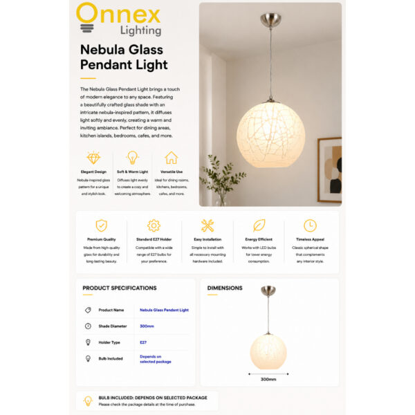 [CLEARANCE] Nebulu Glass Pendant Light