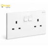 Legrand Galion - 1/2 gang British Standard switched single pole socket outlet - 13A - White