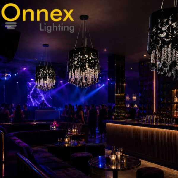 3 Noir Fleur Crystal Bloom Chandelier