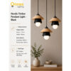 4 Nordic Timber Pendant Light - White / Black