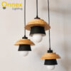 5 Nordic Timber Pendant Light - White / Black