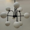5 Nova Frosted Globe Pendant Light - Black Frame