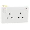 Schneider Vivace E, 13A, 250V, 1/2 gang(s), white, Switched socket