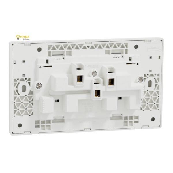 Schneider Vivace E, 13A, 250V, 1/2 gang(s), white, Switched socket