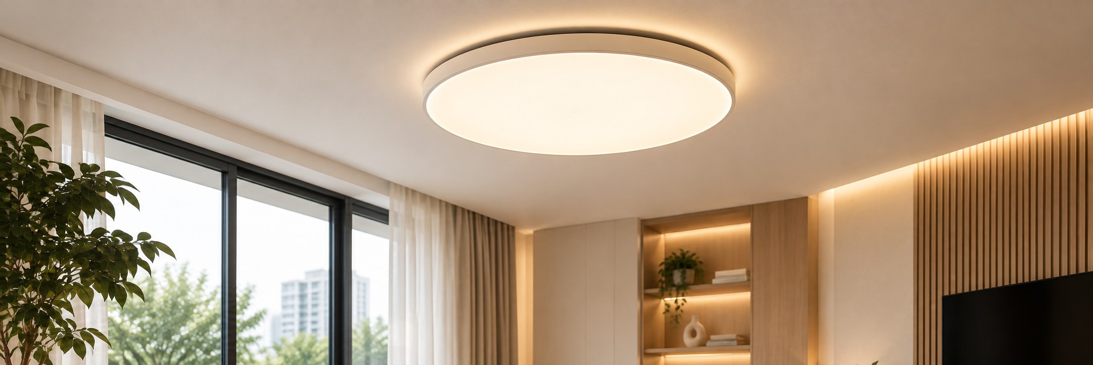 Warm Minimalist Living Room Glow Aurora Hexagon Crystal LED Ceiling Light (45W)